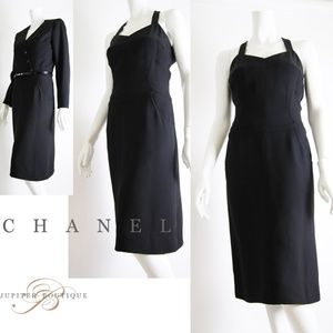 Chanel Black Classic Non Sleeve Dress & Jacket Set